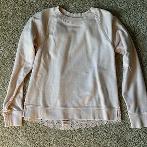 Like New J Crew Sweatshirt with light cotton embroidered back.